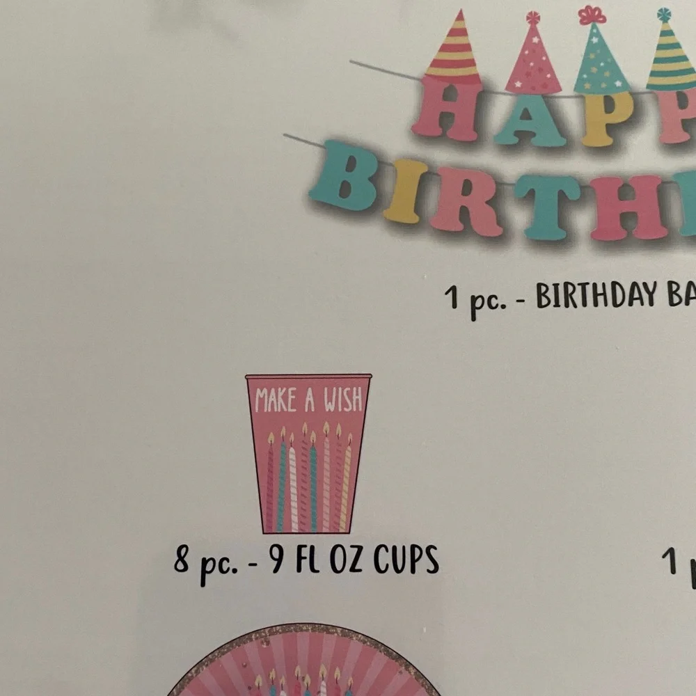 Pink Happy Birthday Party Goods in a Box Set Decorations